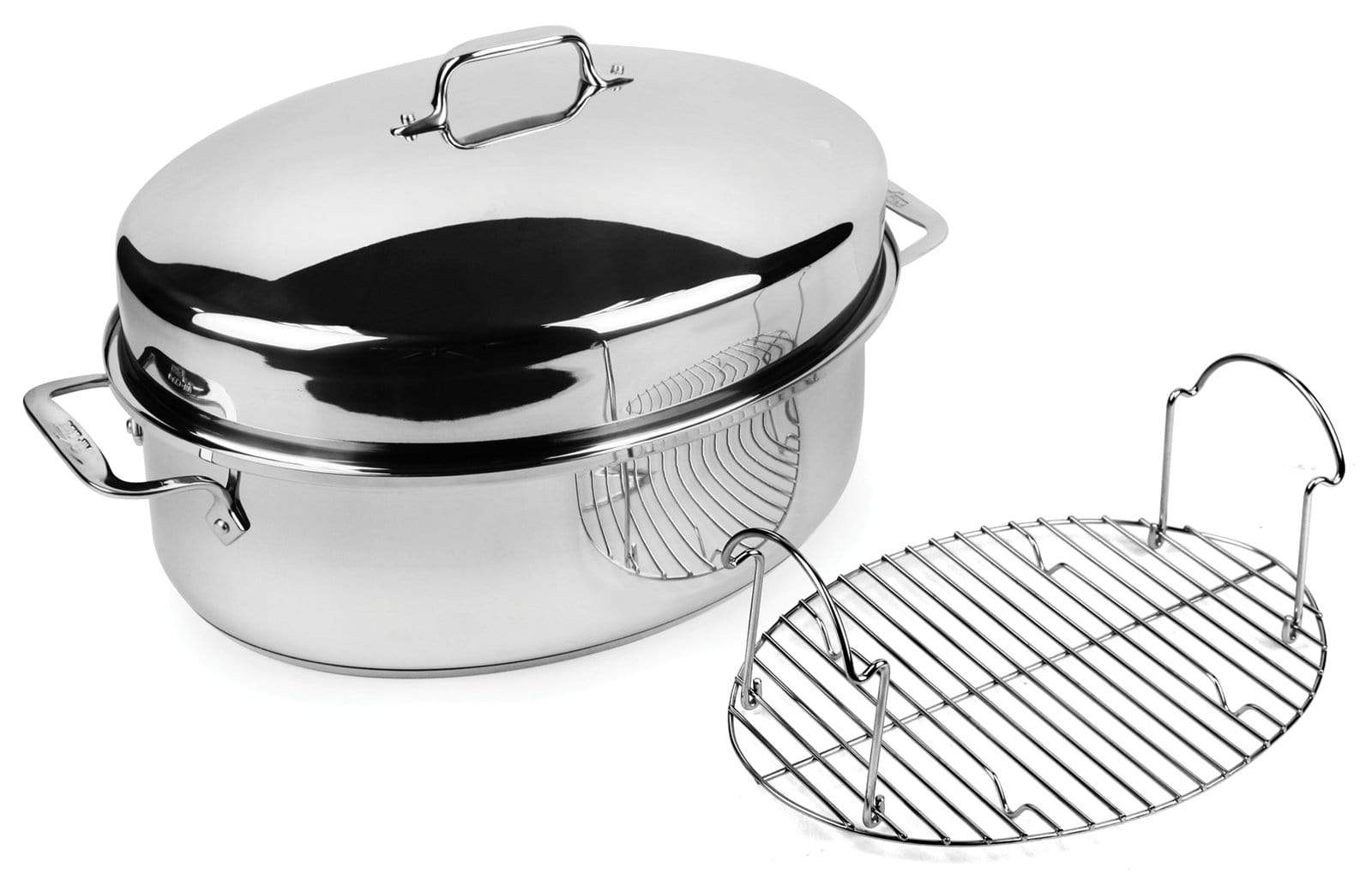 All-Clad Stainless Steel Covered Oval Roaster with Rack - Roasters & Roasting Racks