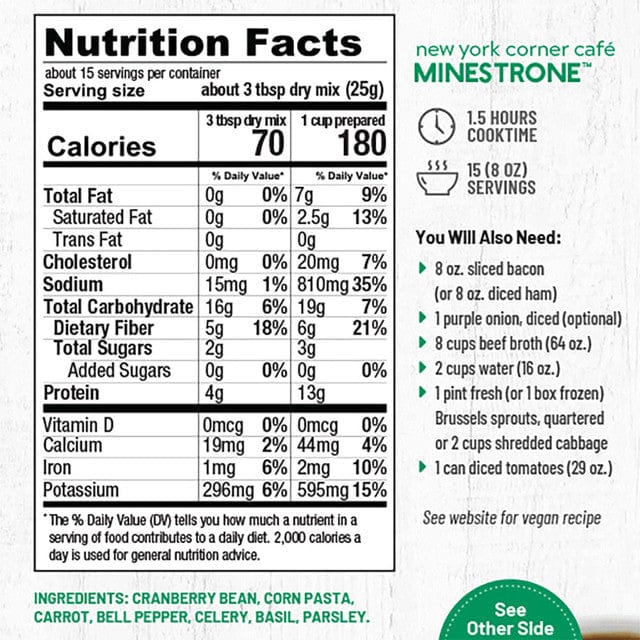 Frontier Soups Frontier Soups New York Corner Cafe Minestrone Soup