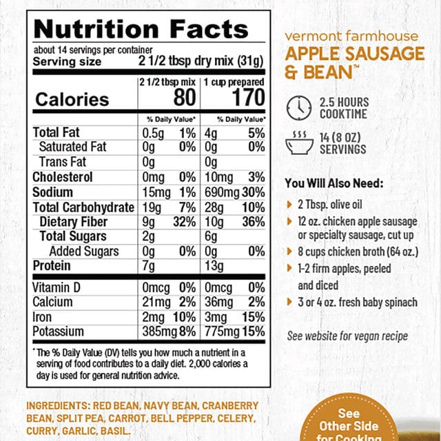 Frontier Soups Frontier Soups Vermont Farmhouse Apple, Sausage & Bean Soup 15 oz