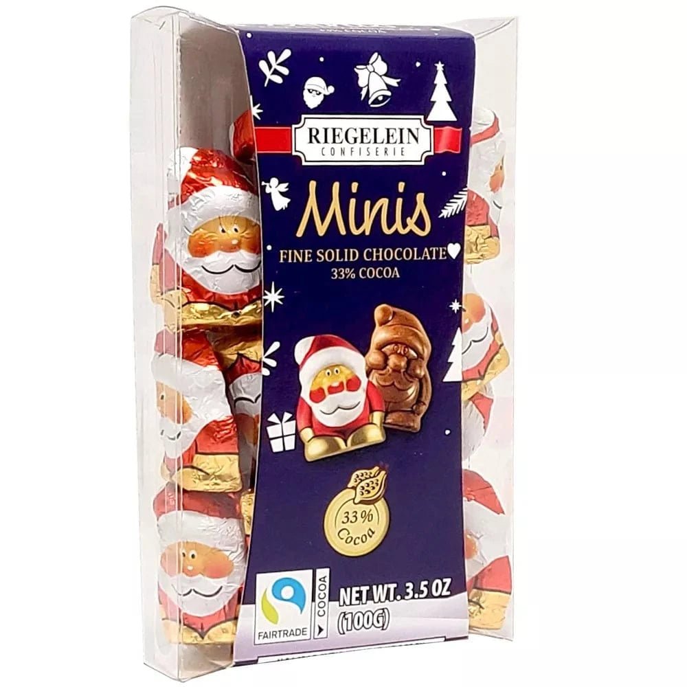 Mini Solid Milk Chocolate Santas - Chocolate