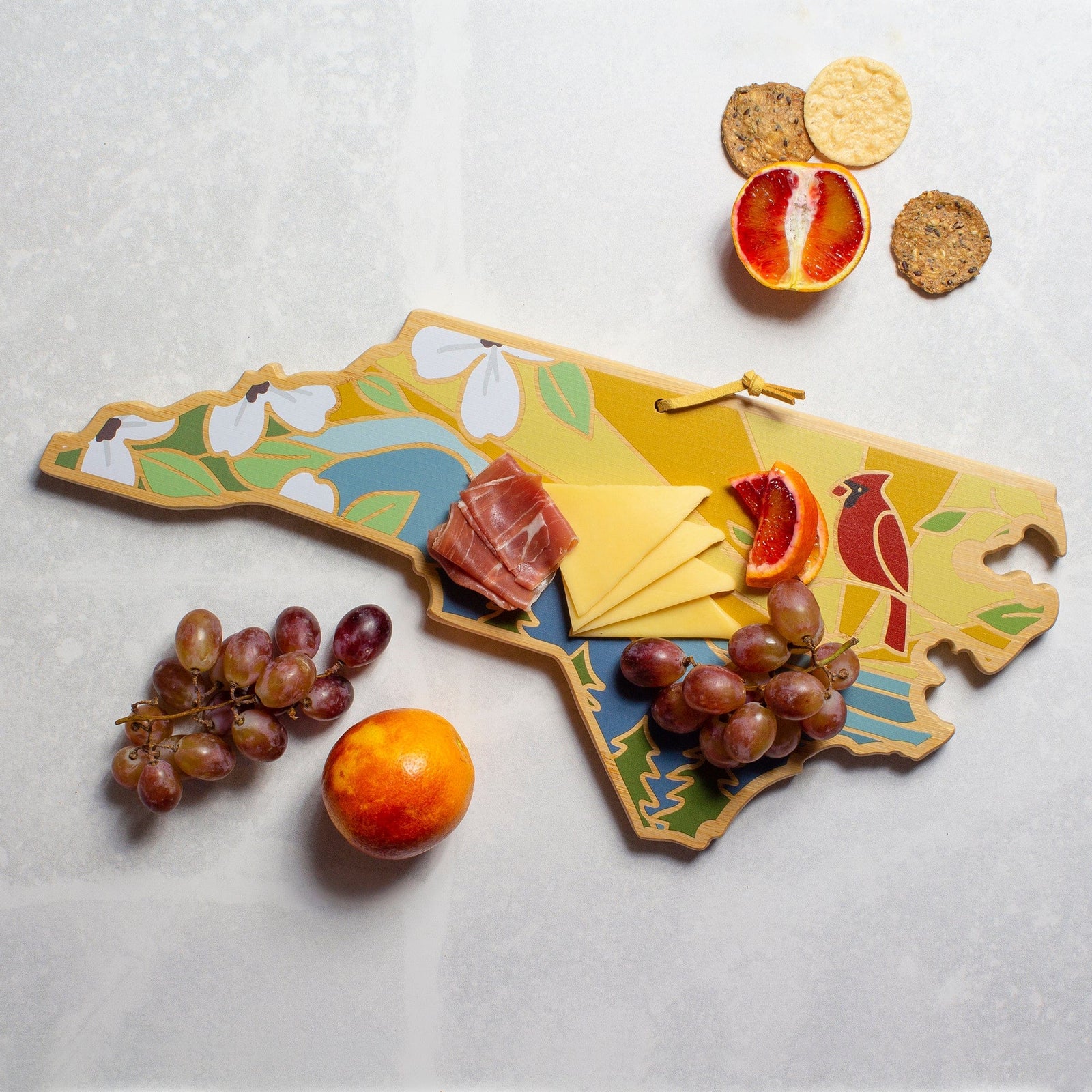 North Carolina Cutting & Serving Board With Artwork by Summer Stokes - North Carolina Gifts