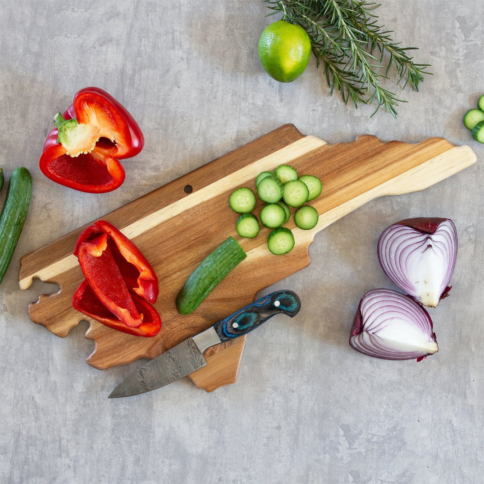 Totally Bamboo Origin Series North Carolina Shaped Cutting & Serving Board - Wood Cutting Boards