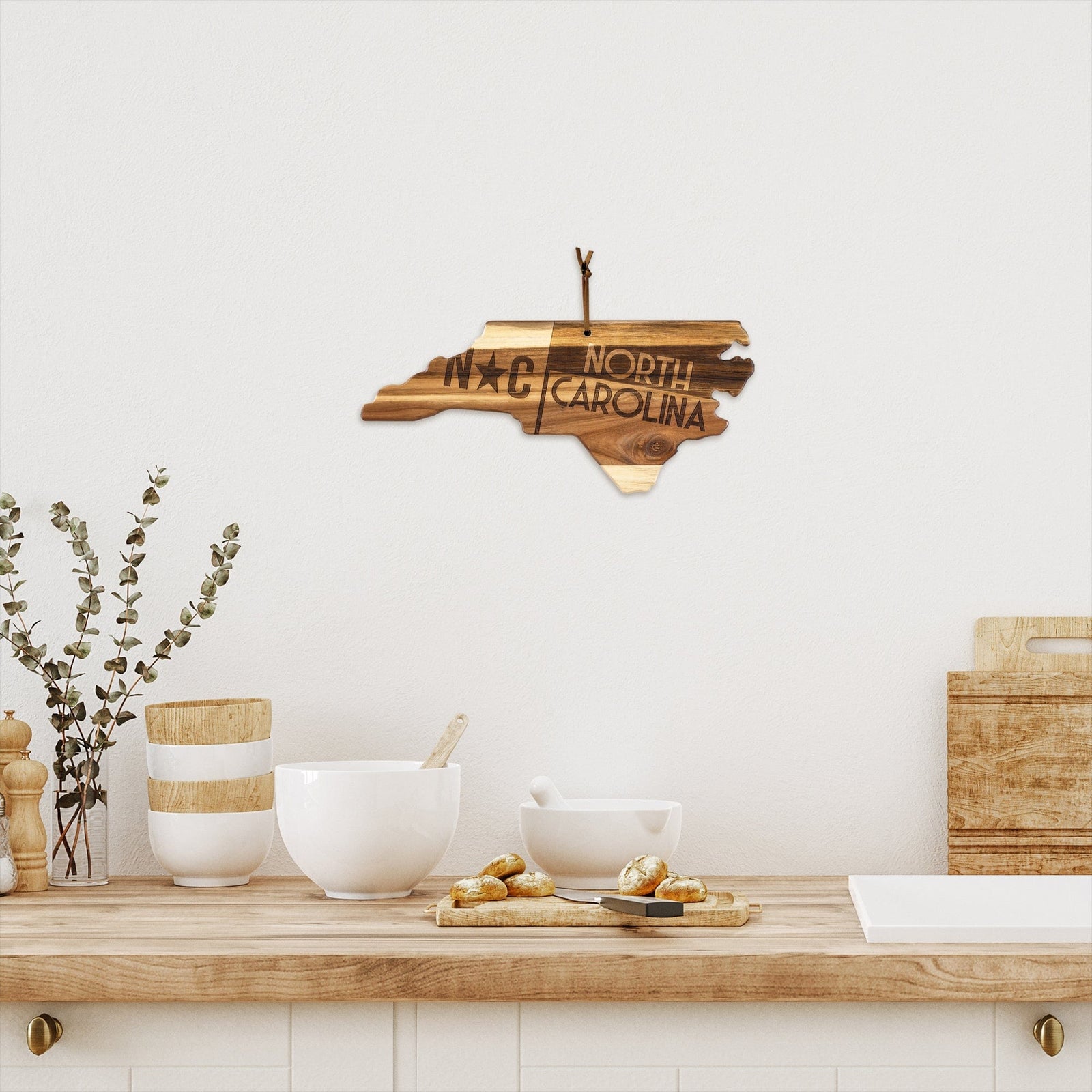 Totally Bamboo Origin Series North Carolina Shaped Cutting & Serving Board - Wood Cutting Boards