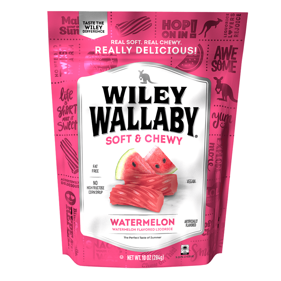 Wiley Wallaby Soft & Chewy Watermelon Licorice 10 oz - Old Fashioned Candy