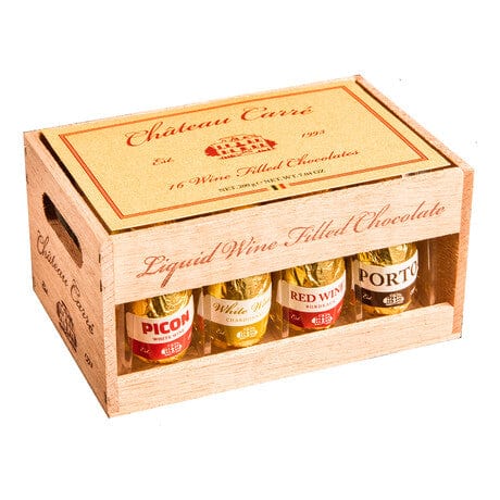 Gourmet International Wine Filled Chocolate Bottles Crate