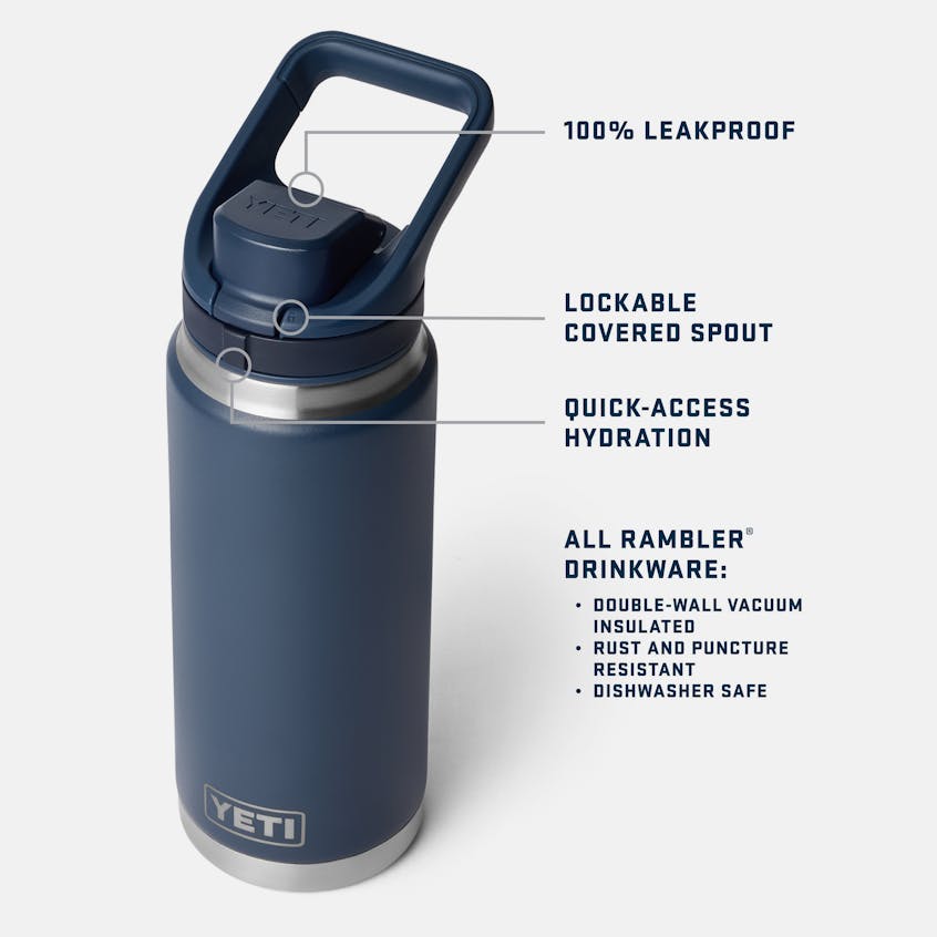 YETI Rambler 26 oz Flip Chug Bottle - Black - Insulated Bottles