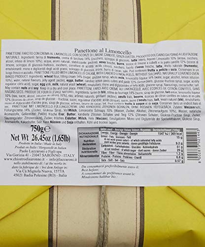 Chiostro Panettone Al Limoncello 26oz - Cakes