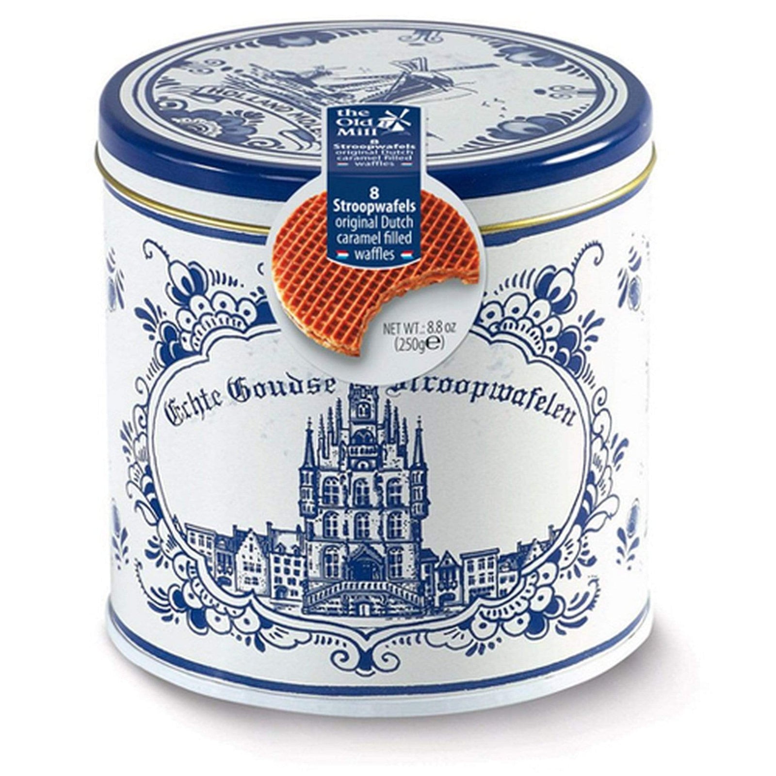 Dutch Caramel Stroopwafel Gift Tin 8 pc - Cookies