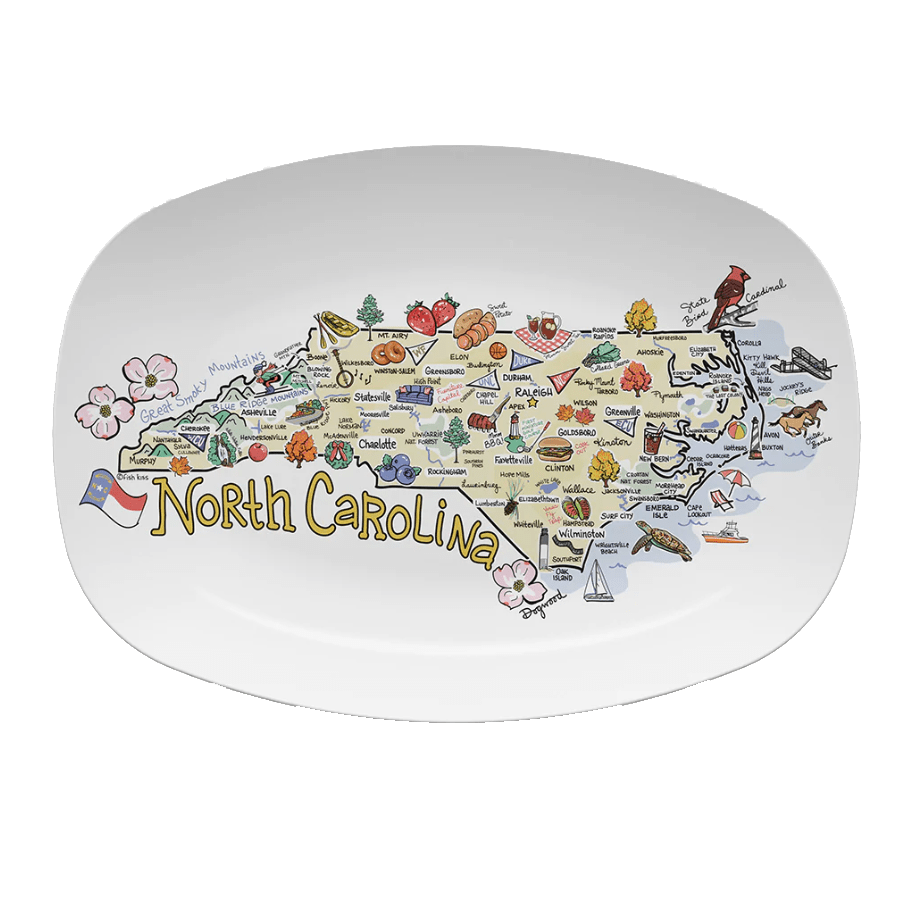 Galleyware North Carolina Map Platter