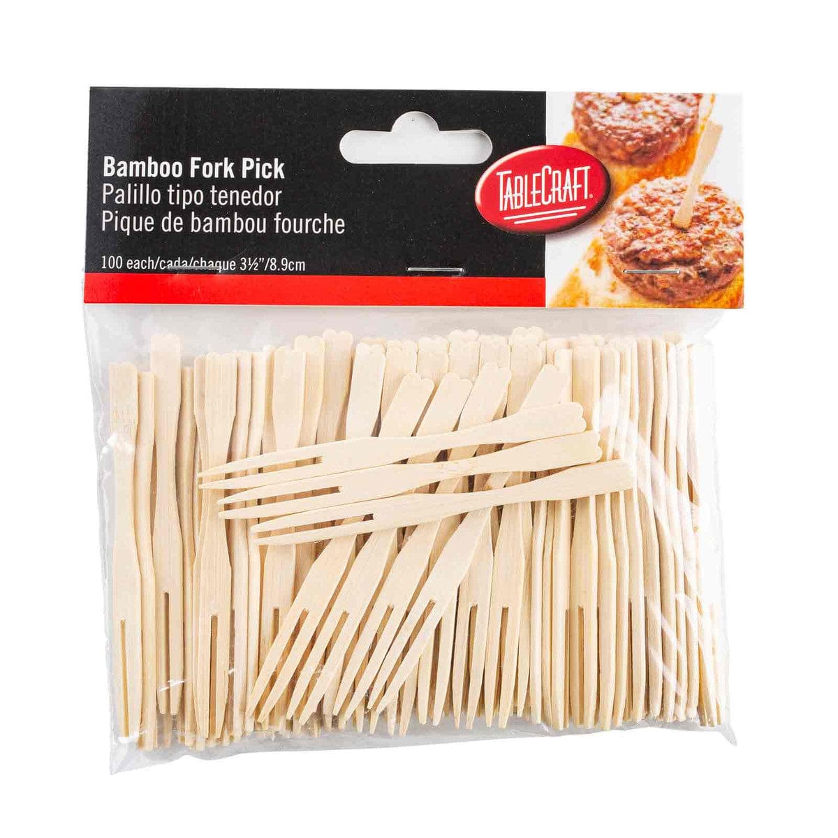 Tablecraft 3.5" Bamboo Fork Picks - Pack Of 100