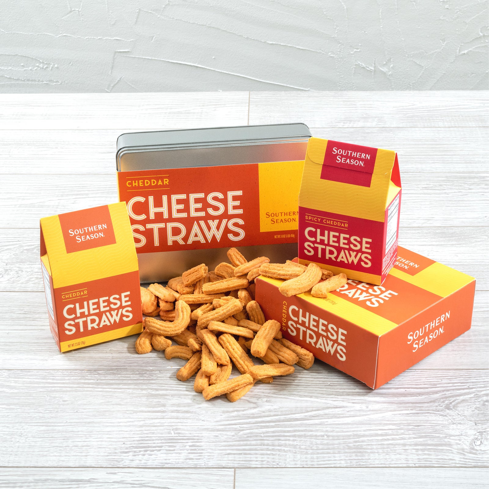Group Shot of our Cheddar Cheese straws