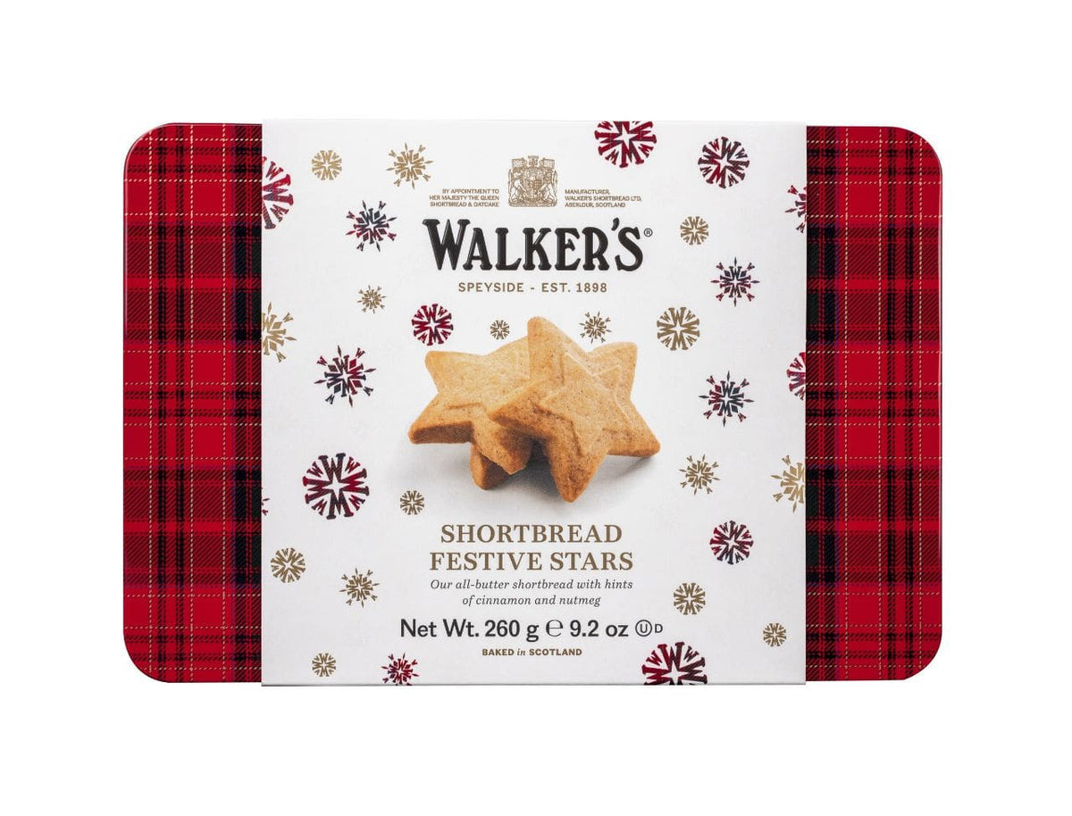 Walker's Festive Shortbread Stars Tin 9.2 oz