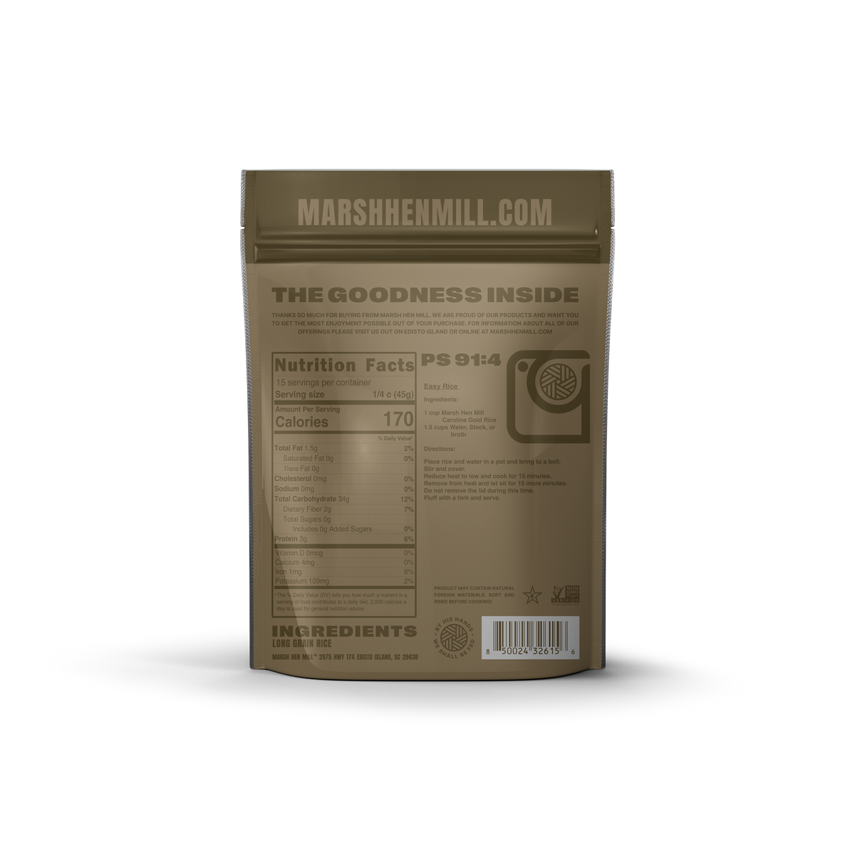 Marsh Hen Mill Carolina Gold Rice 1.5 lbs