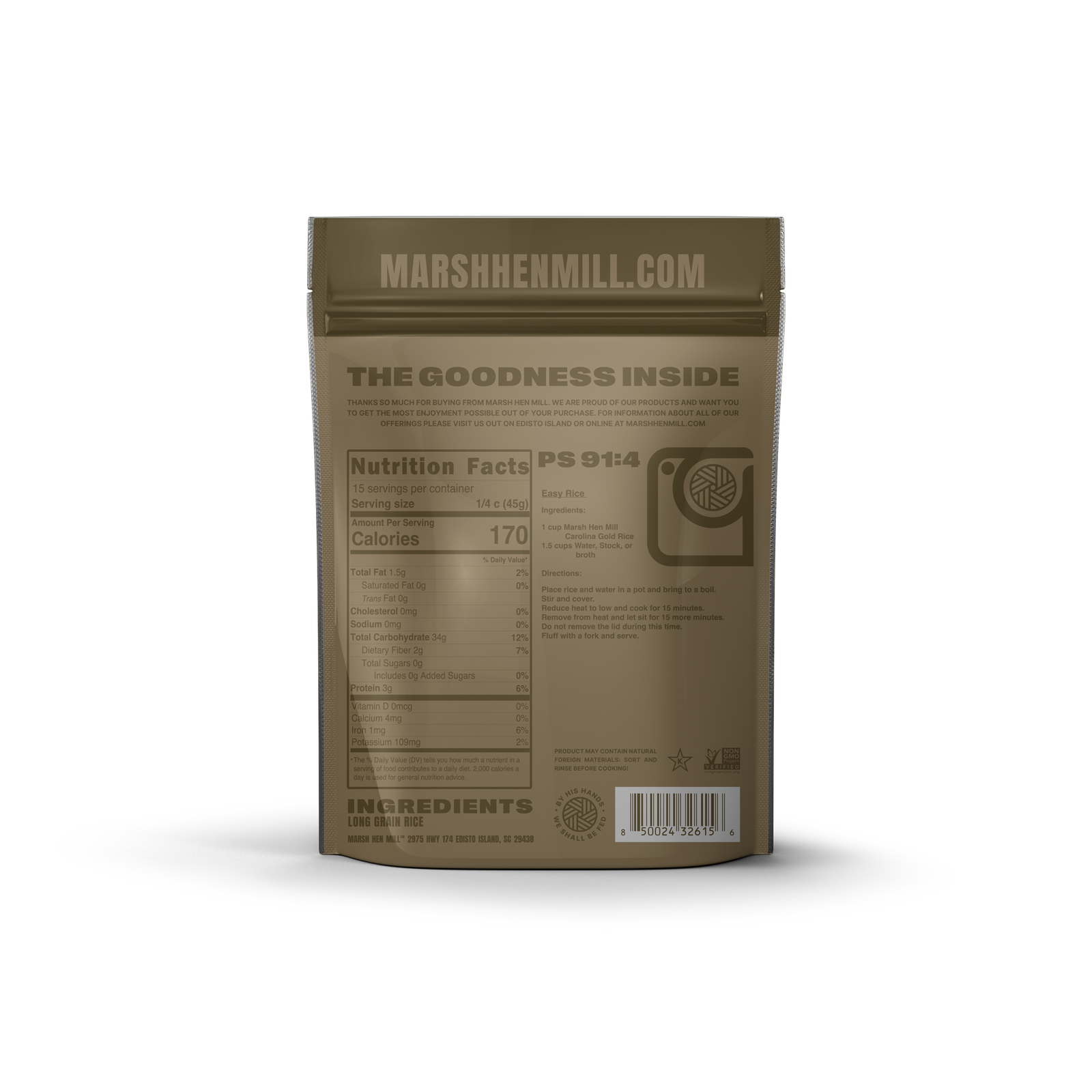 Marsh Hen Mill Carolina Gold Rice 1.5 lbs