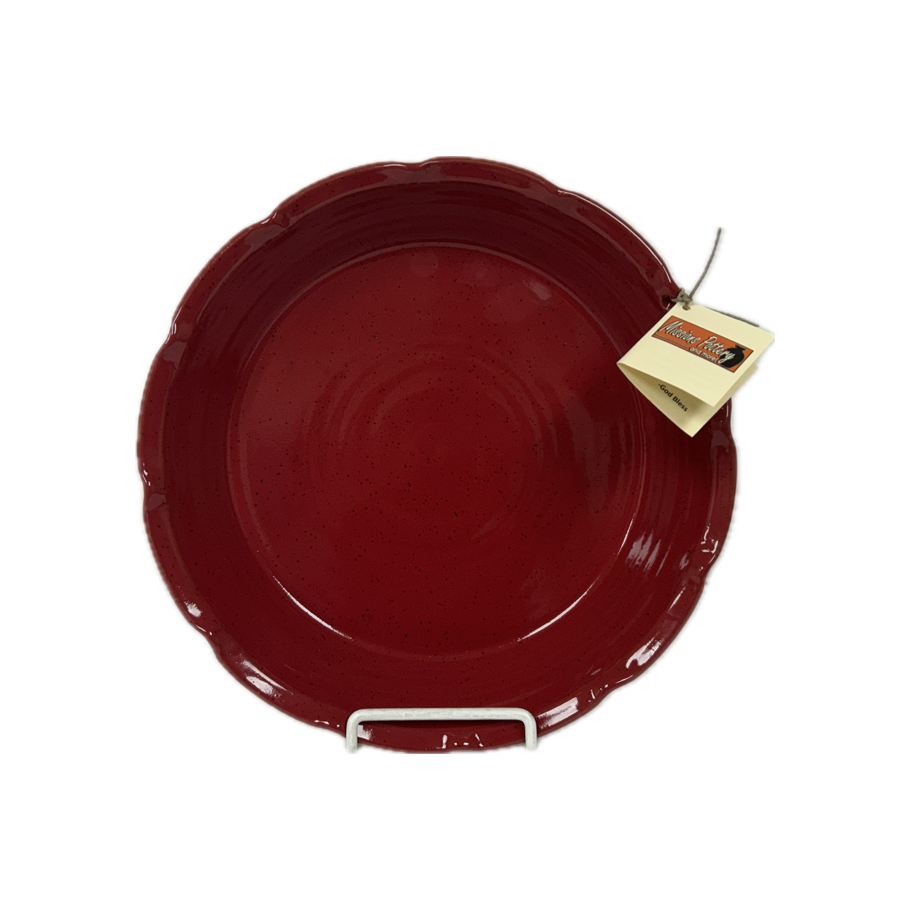 Missions Pottery Pie Plate with Scalloped Edges