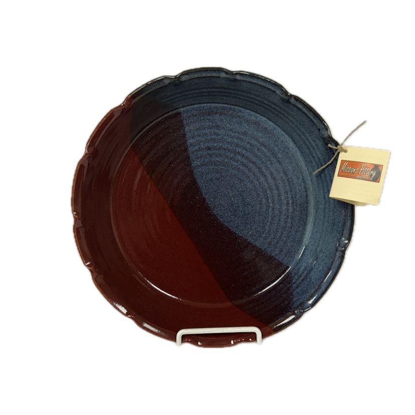 Missions Pottery Pie Plate with Scalloped Edges