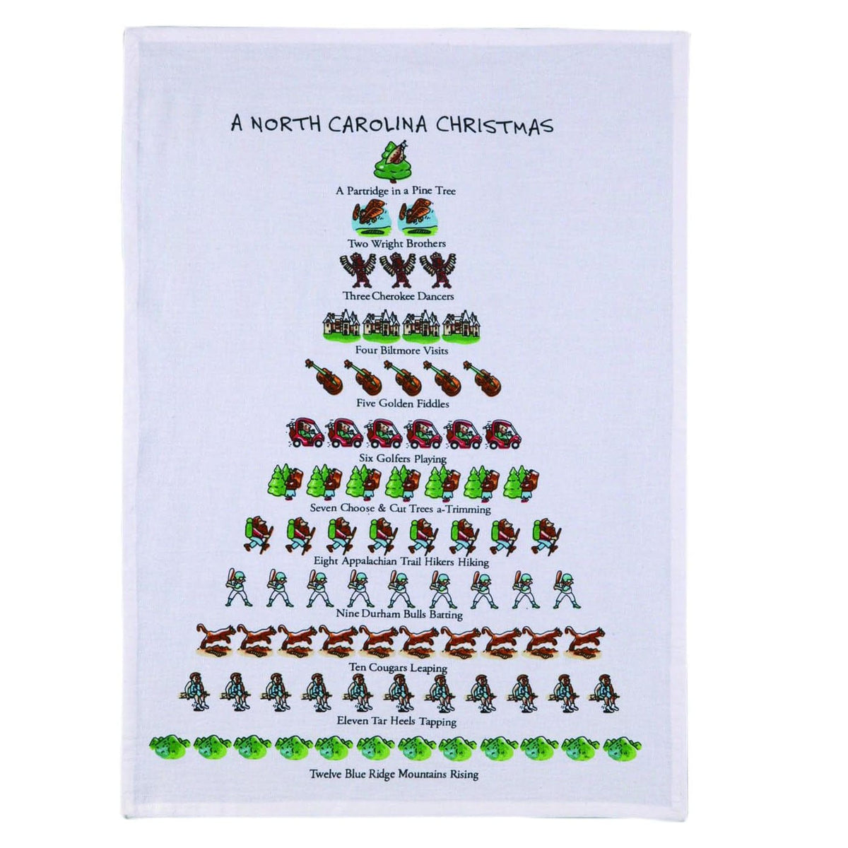 Pekin Handcraft A North Carolina Christmas 100% Cotton Kitchen Towel