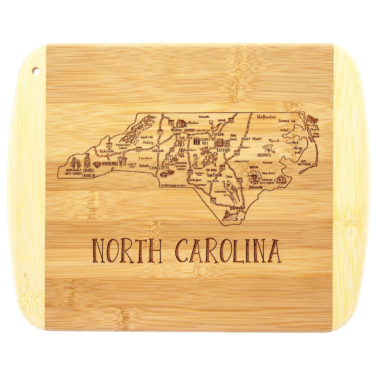 A Slice of Life North Carolina Serving and Cutting Board - North Carolina Gifts