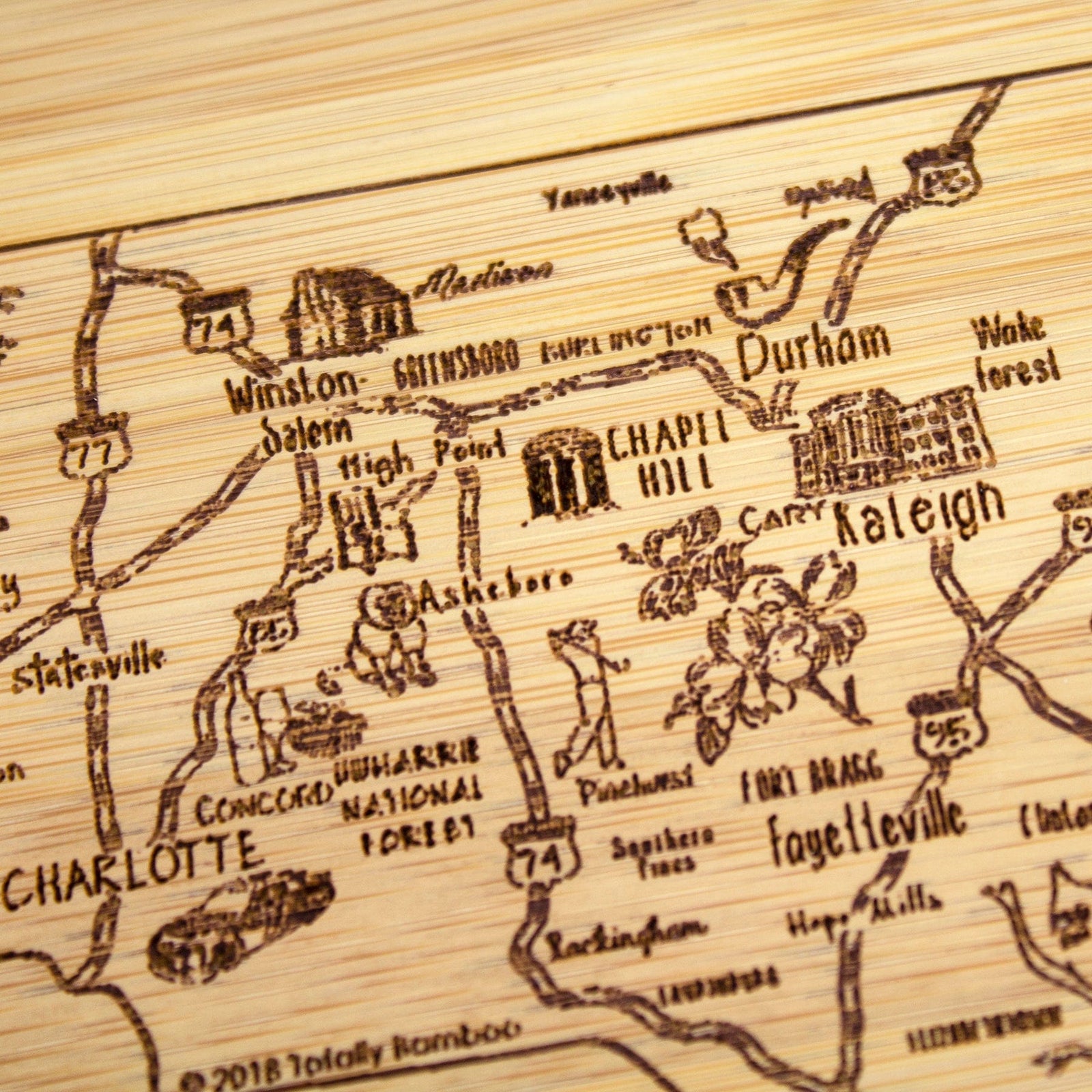 A Slice of Life North Carolina Serving and Cutting Board - North Carolina Gifts