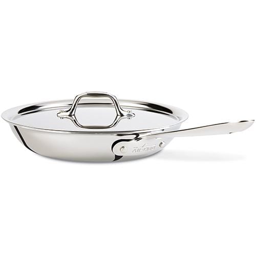 All-Clad D3 10" Stainless Steel Fry Pan with Lid - Frypans &amp; Skillets