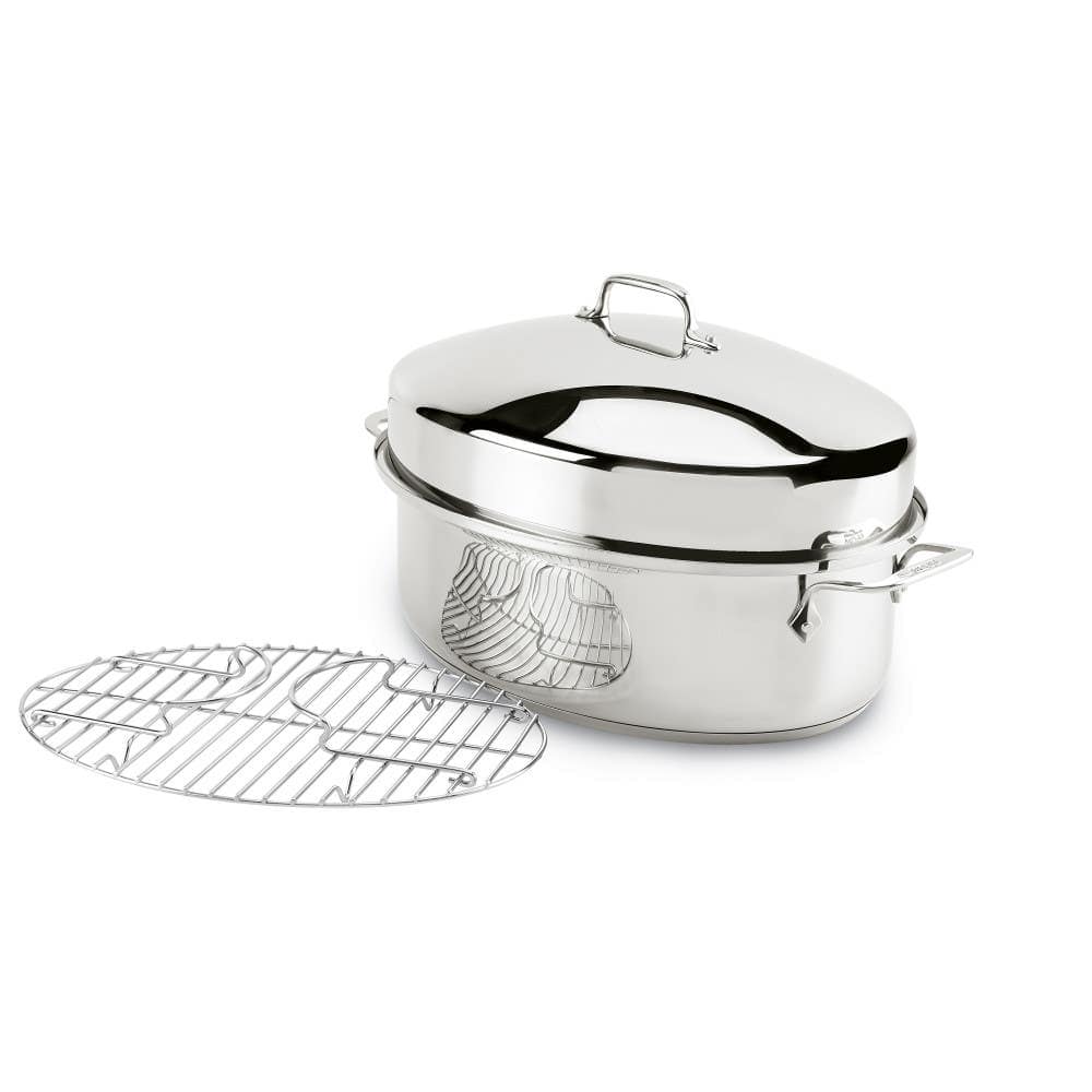 All-Clad All-Clad Stainless Steel Covered Oval Roaster with Rack