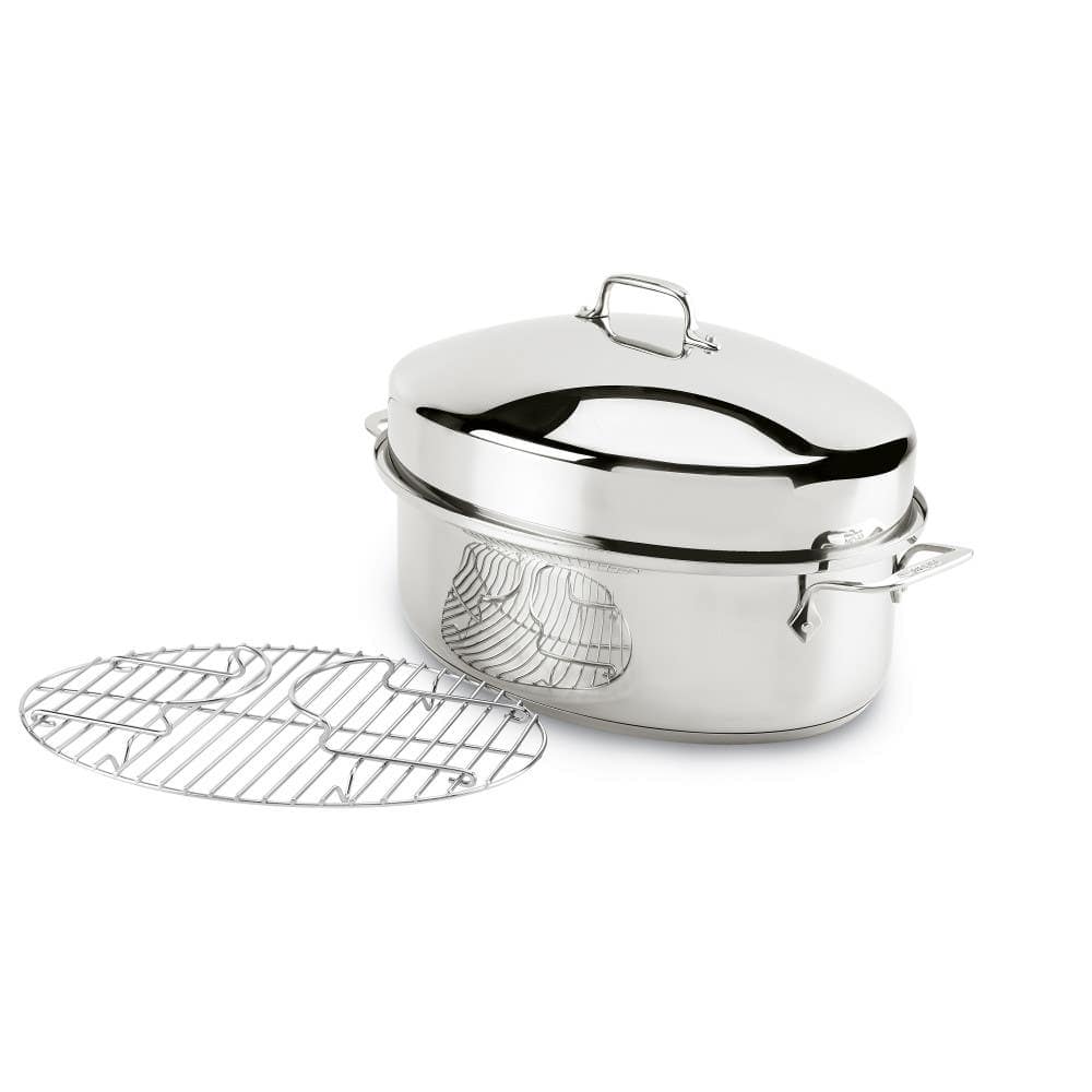 All-Clad Stainless Steel Covered Oval Roaster with Rack - Roasters & Roasting Racks
