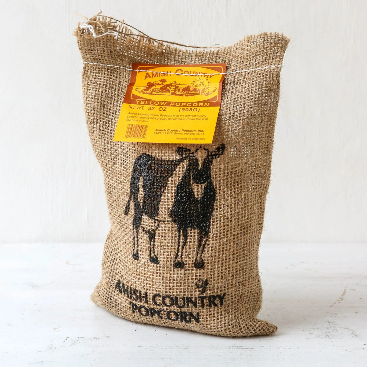 Dutch Valley Foods Amish Country Yellow Popcorn 2 lb Burlap Bag