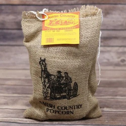 Amish Country Yellow Popcorn 2 lb Burlap Bag - Chips &amp; Popcorn