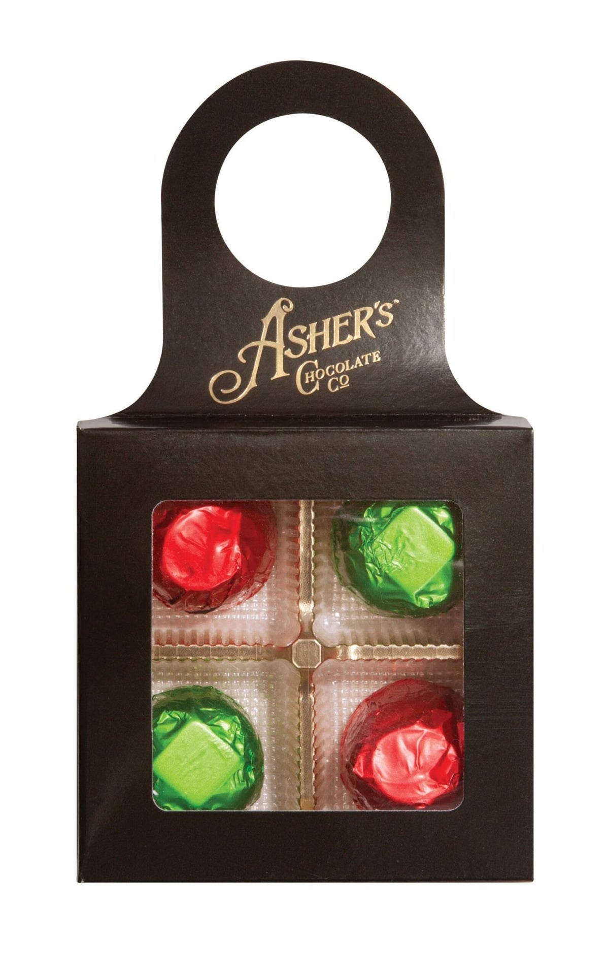 Asher's Dubai Truffles & Cherry Cordials Bottle Hanger Gift Box - Chocolate