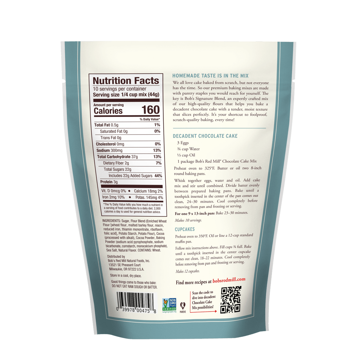 Bob&#39;s Red Mill Bob&#39;s Red Mill Decadent Chocolate Cake Mix 15.5 oz