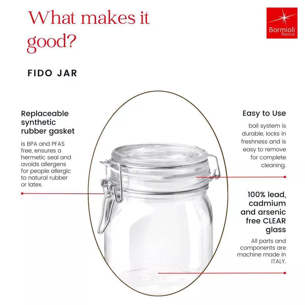 Bormioli Rocco Fido 33.75oz Glass Canning Jar - Glass Storage