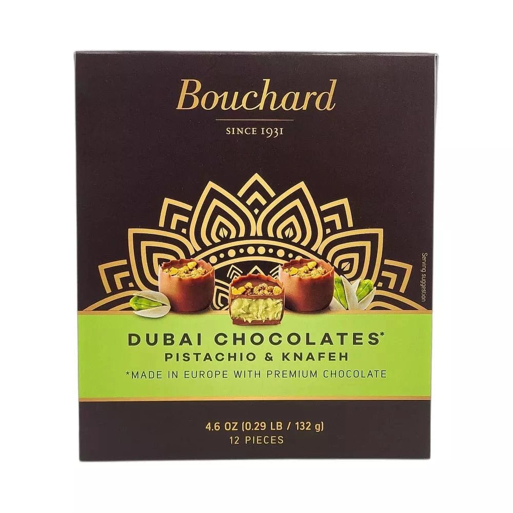Bouchard Dubai Chocolates Pistachio &amp; Knafeh Premium Chocolate 4.6 Oz - Chocolate