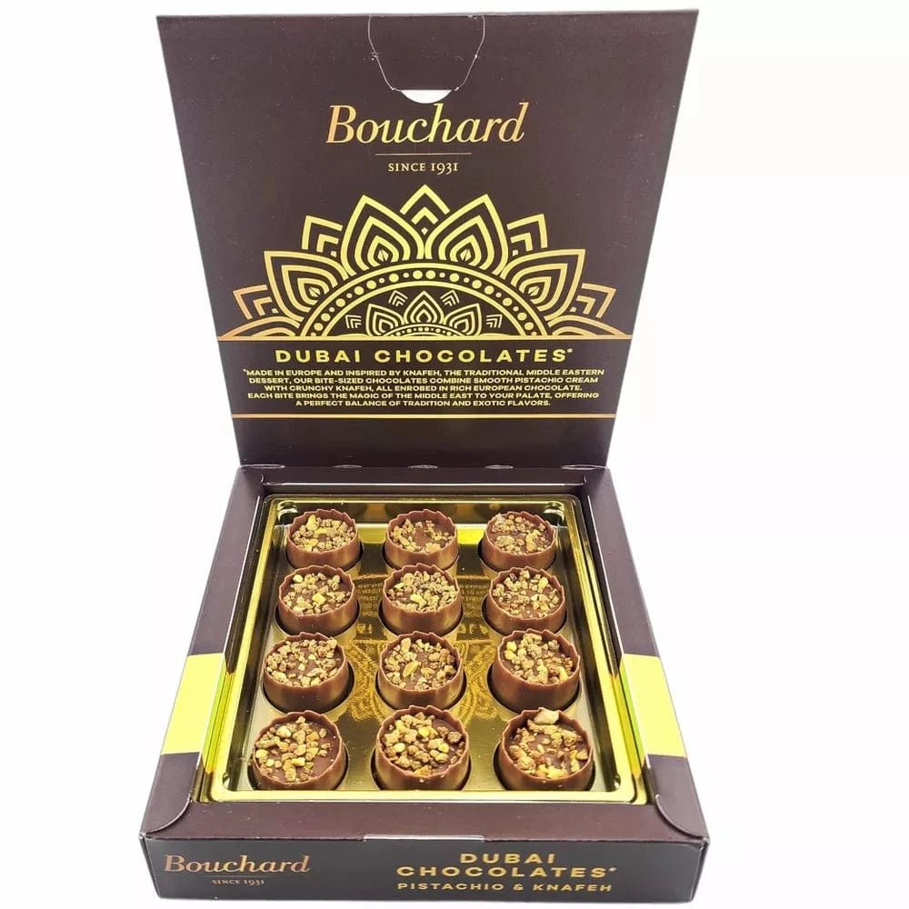 Bouchard Dubai Chocolates Pistachio & Knafeh Premium Chocolate 4.6 Oz - Chocolate
