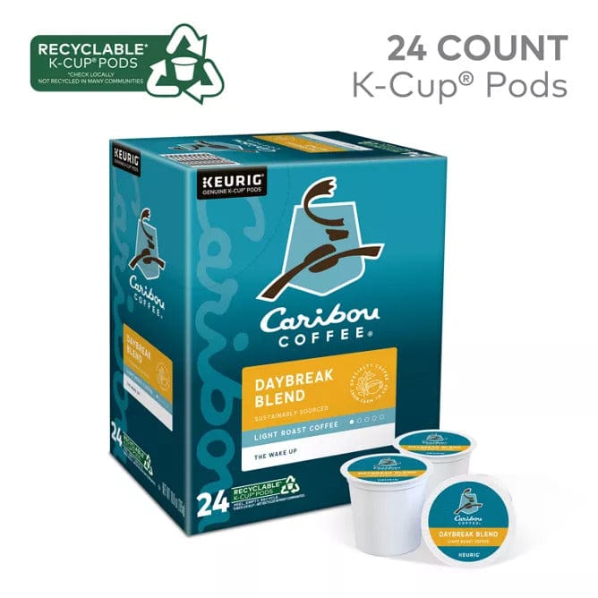 Keurig Caribou Coffee Daybreak Morning Blend K-Cup Coffee - 24 Count Box