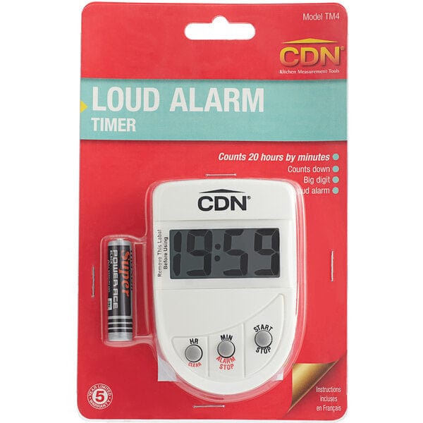 CDN TM4 Loud Alarm Hour &amp; Minute Digital Timer - Thermometer &amp; Timers