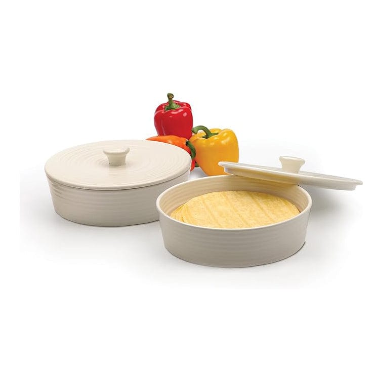Ceramic Tortilla Warmer & Server with Lid - Baking Dishes