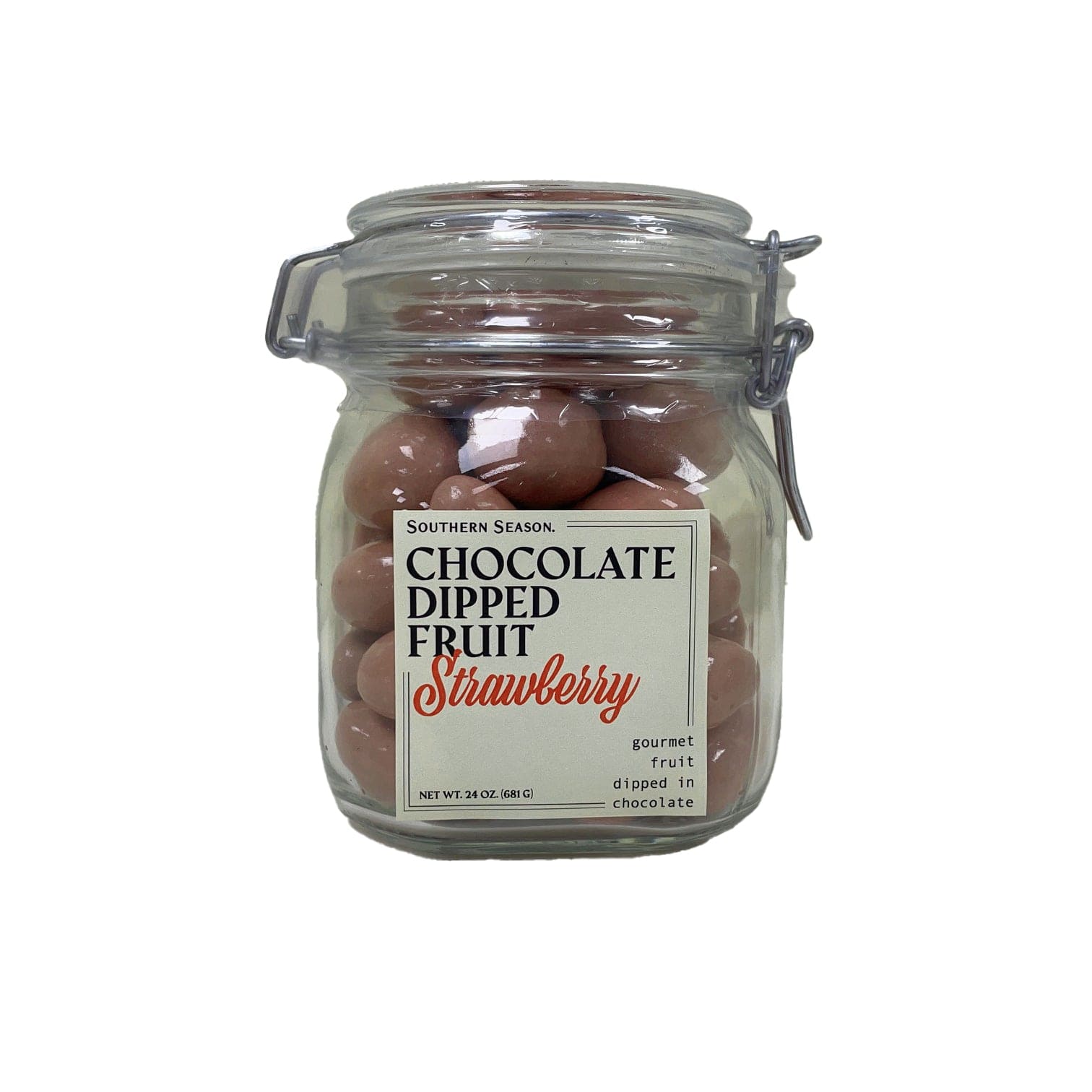Southern Season Chocolate-Dipped Strawberries 24 oz FIDO Jar