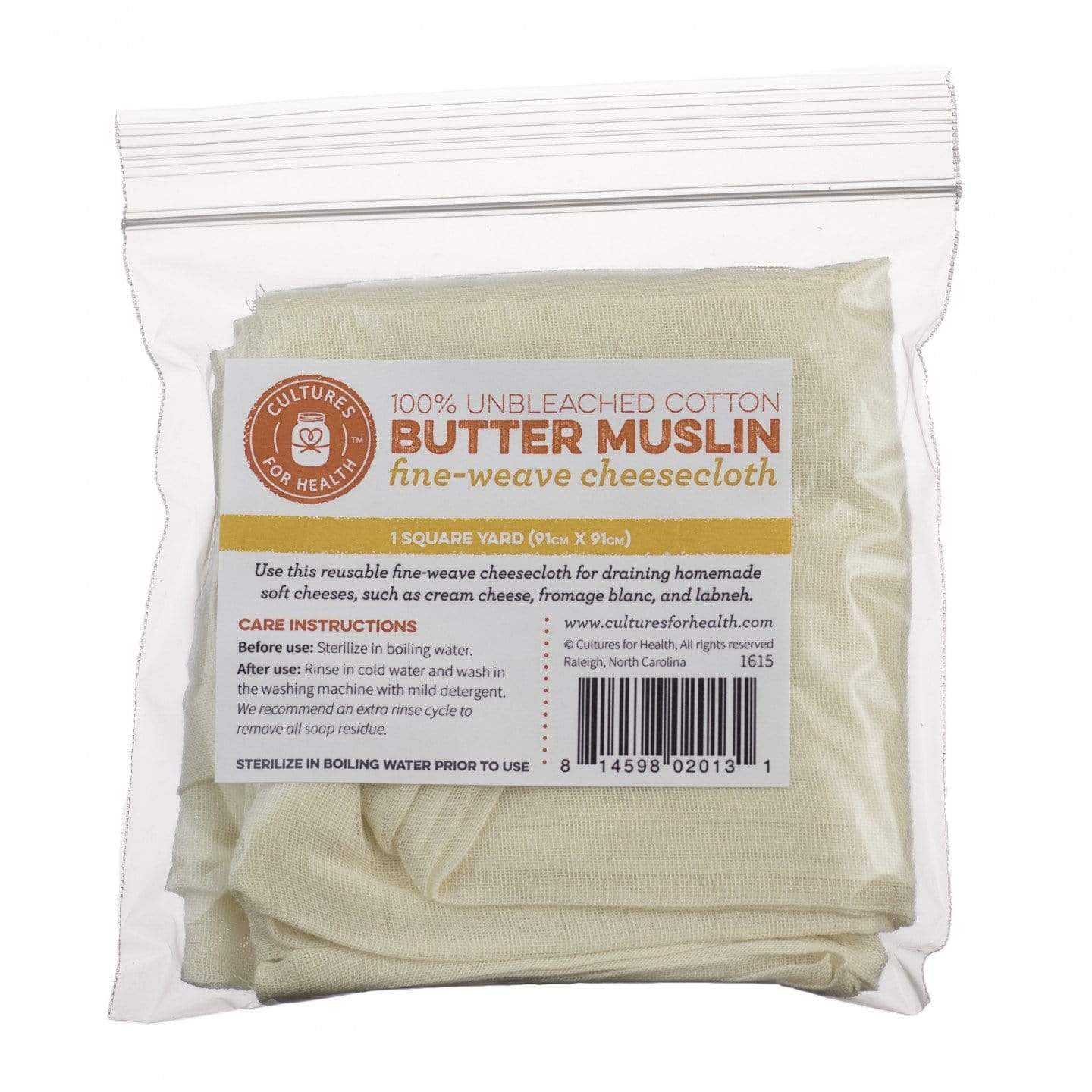 Cultures for Health Butter Muslin, Fine-Weave Cheesecloth - Azure Standard