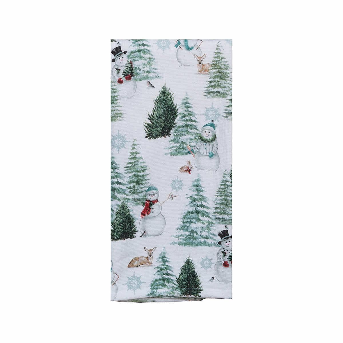 KayDee Designs Evergreen Forever Toss Tree & Snowman Kitchen Towel