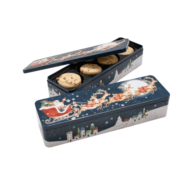 Farmhouse Biscuits Christmas Flying Santa Tin - Cookies