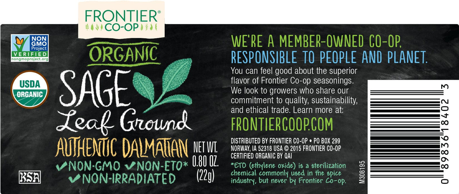 Frontier Co-Op Ground Sage .8 oz - Spices