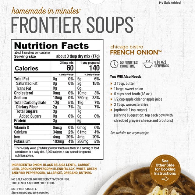 Frontier Soups Frontier Soups Chicago Bistro French Onion Soup 4.75 oz
