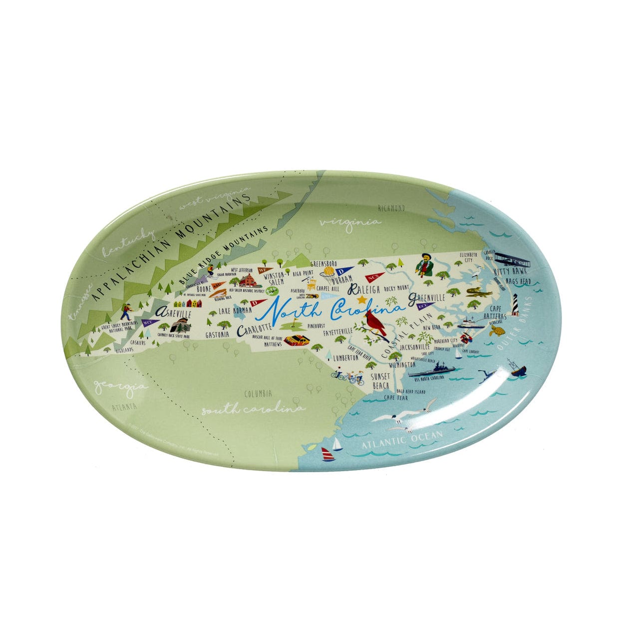Galleyware North Carolina Tidbit Tray - North Carolina Gifts