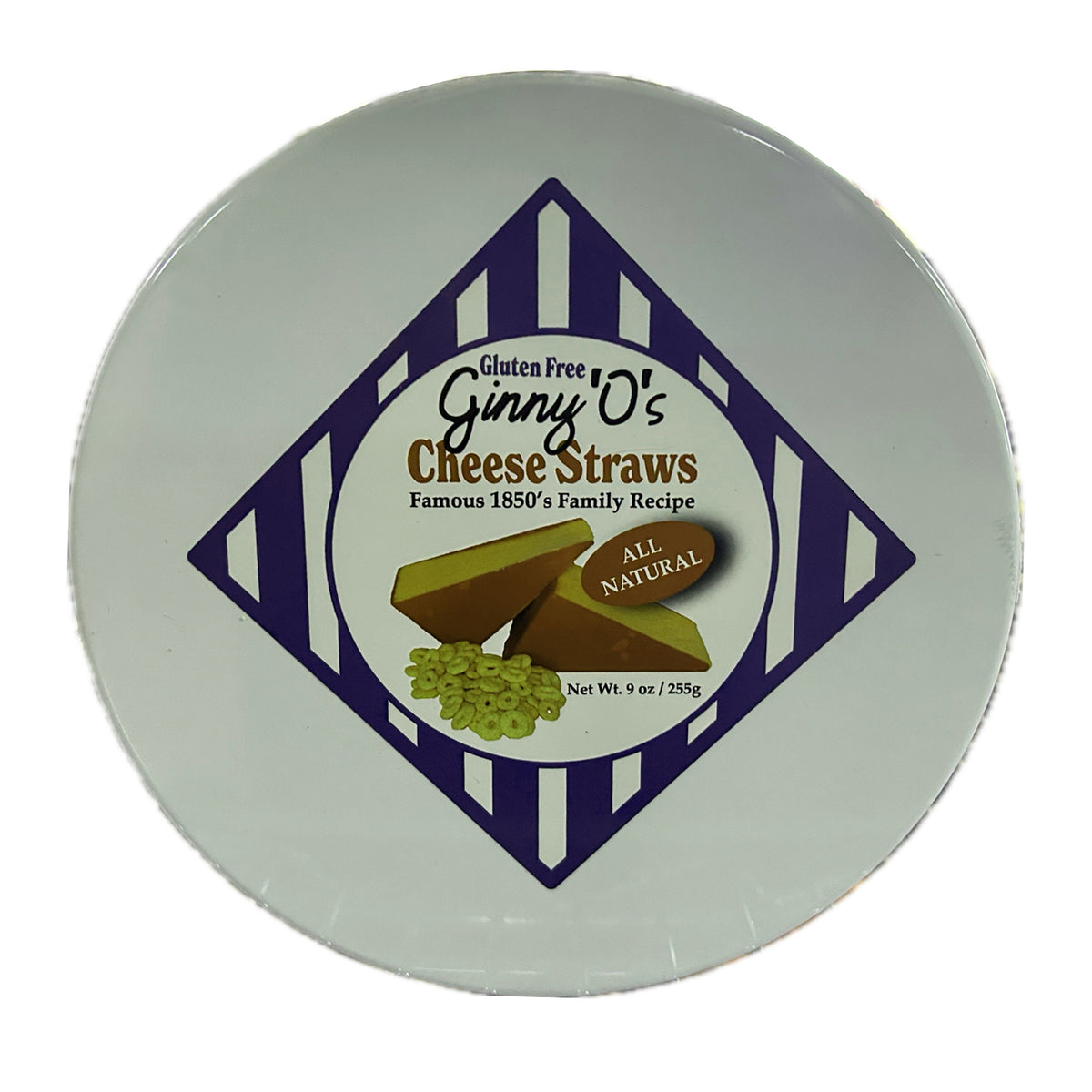 Ginny O's Gluten Free Cheese Straws 9 oz tin