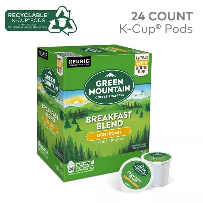 Green Mountain Coffee Roasters Breakfast Blend K-Cup Coffee - 24 Count Box - Keurig K-Cups