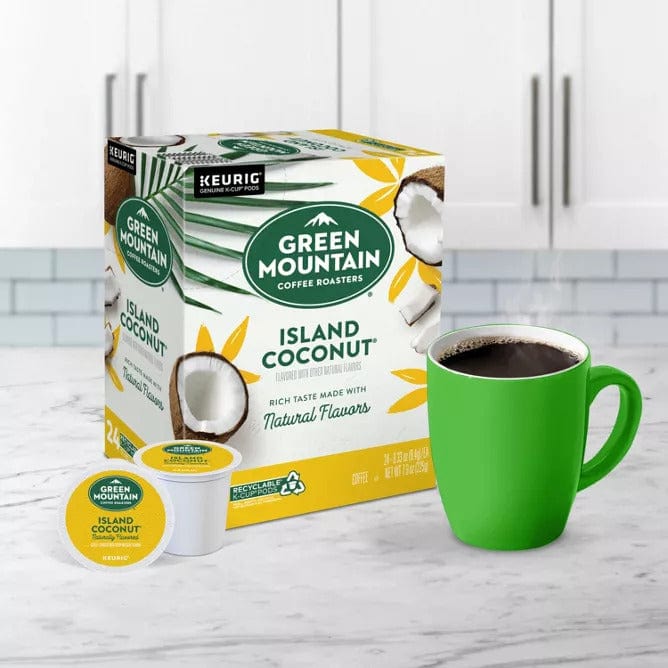 Green Mountain Island Coconut K-Cup Coffe - 24 Count Box - Keurig K-Cups