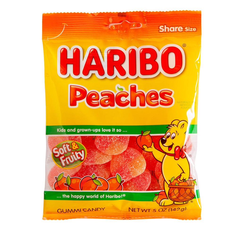Haribo Peaches Gummi Candy 5 oz - Old Fashioned Candy