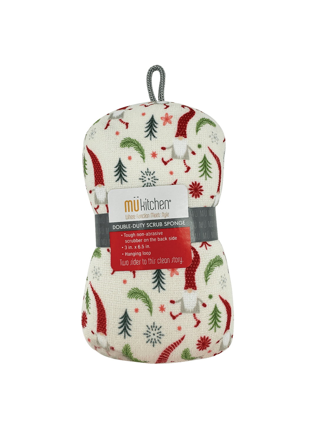 MuKitchen Holiday Gnomes Scrub Sponge