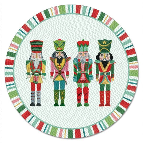 CounterArt Holiday Nutcrackers – Glass Lazy Susan