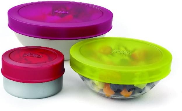 Harold Import Joie Silicone Stretch Lids, Reusable Food Storage Lids, Set of 3